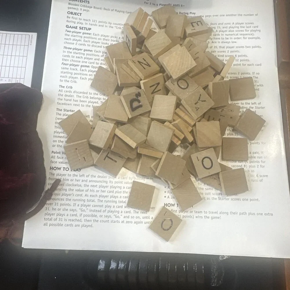 Scrabble & Yahtzee Wood Cabinet Collector Set 6 games Incomplete 2005